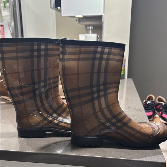 Burberry Plaid Rain Boots - Picture 1 of 4